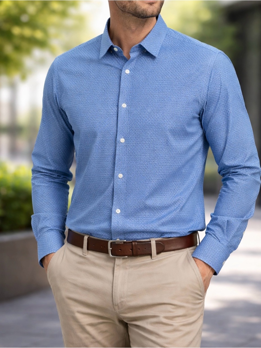 Galaxy- Mens button down. Long sleeve. Shirt. Dressy. Casual. Collar. Size L.